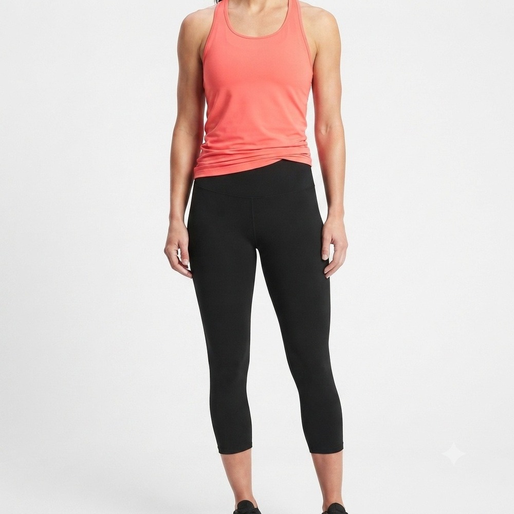 Old Navy Leggings Womens XXL Active Elevate Go-Dry Black High Waist Capri